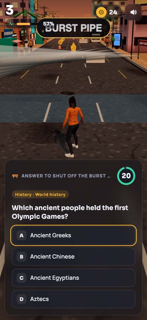 Mental Sprint screenshot: Road block